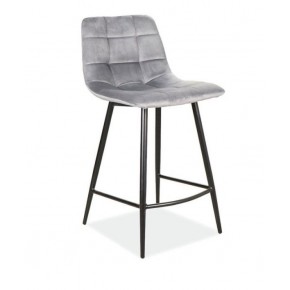 Стул барный SIGNAL MILA H-2 Velvet Bluvel 14 серый/черный мат